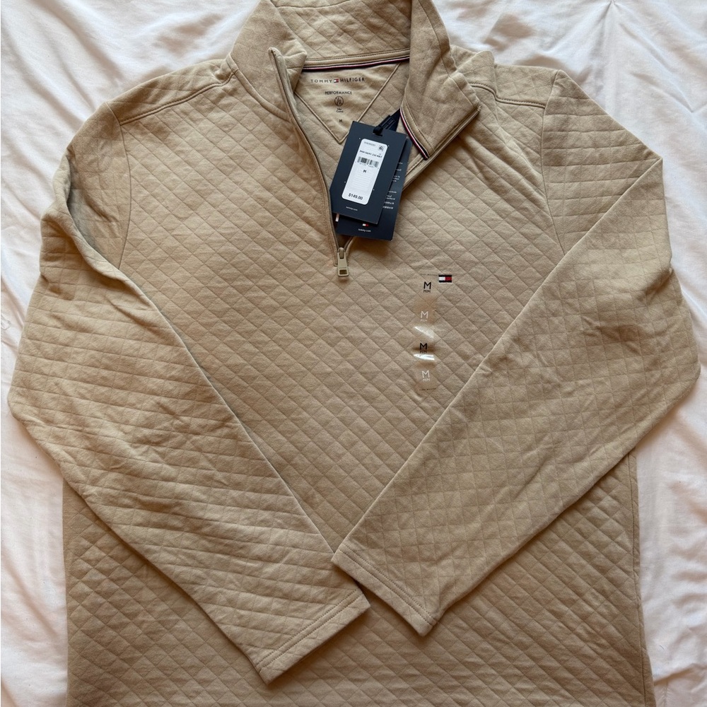 New Tommy Hilfiger Men’s Medium Performance Quilted Quarter Zip Pullover NWT